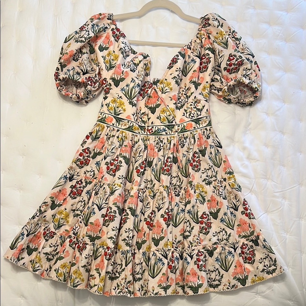 Agua by Agua Bendita Manzanilla Floral Tiered Mini Dress - Size XS